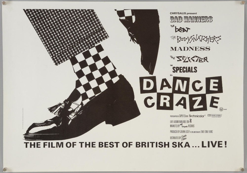 Original Two-Tone / Chrysalis cinema poster (19 x 27 inches) for the Ska documentary Dance Craze (
