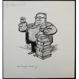 William Bill Hewison, original cartoon from one of his theatrical types series, Len Straight,