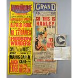 Theatre, early Theatre Poster from Monday December 13th 1926 at Grand Hanley starring Fred