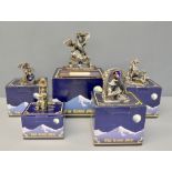 A large collection of Tudor Mint Myth and Magic pewter figures, all in varying sized deep blue