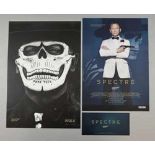 James Bond Spectre (2015) Official Limited release IMAX poster showing an embossed skull on card