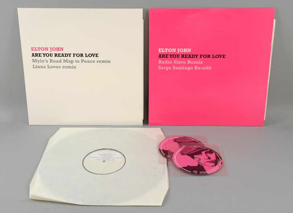 Elton John, Three alternate 12” Vinyl promos for Are You Ready For Love & 2 promo CD’s