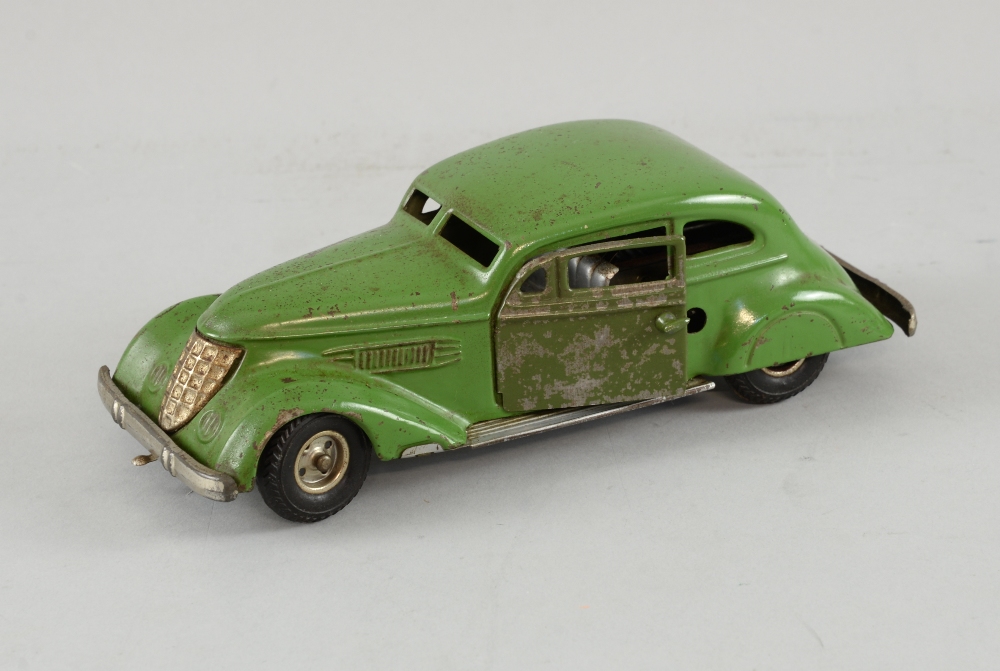 Tippco, Germany, tinplate, mid 1930's, DKW sports car with unique clockwork operation activated by - Image 2 of 4