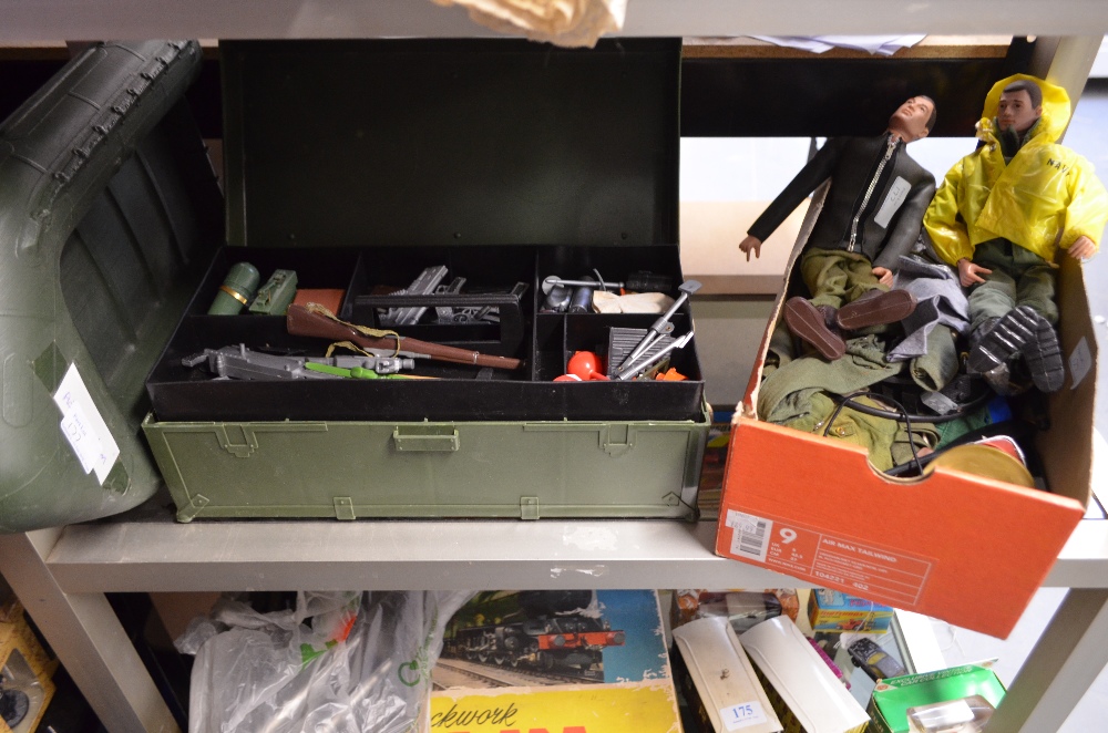 Two action man figures, an RIB and an assortment of frogman equipment, clothing and weapons, - Image 2 of 5