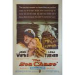 The Sea Chase (1955) One Sheet film poster, War starring John Wayne, Lana Turner & David Farrar,