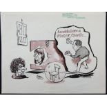William Bill Hewison, original cartoon, Kick for touch, Cottesloe Theatre, Punch 23 Feb, James