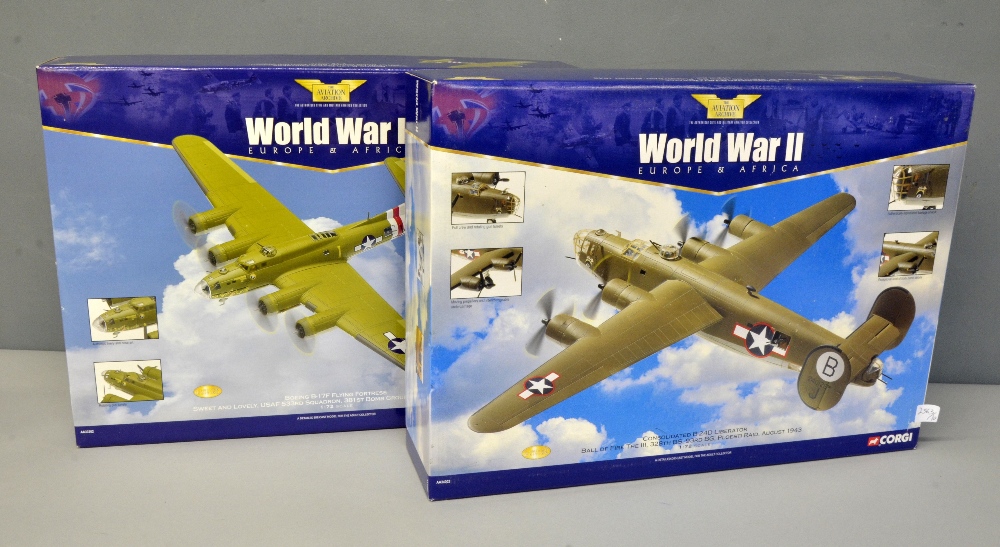 Corgi Aviation Archive Boeing Flying Fortress AA33302, 1:72 scale and a Liberator AA34002, 1:72