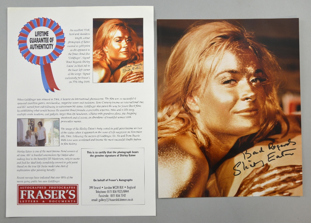 James Bond, Five signed 10 x 8 promotional photographs including George Lazenby, Shirley Eaton, Lois - Image 5 of 6