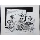 William Bill Hewison, original cartoon, Japes, Theatre Royal Haymarket 2001, Jasper Britton, Clare