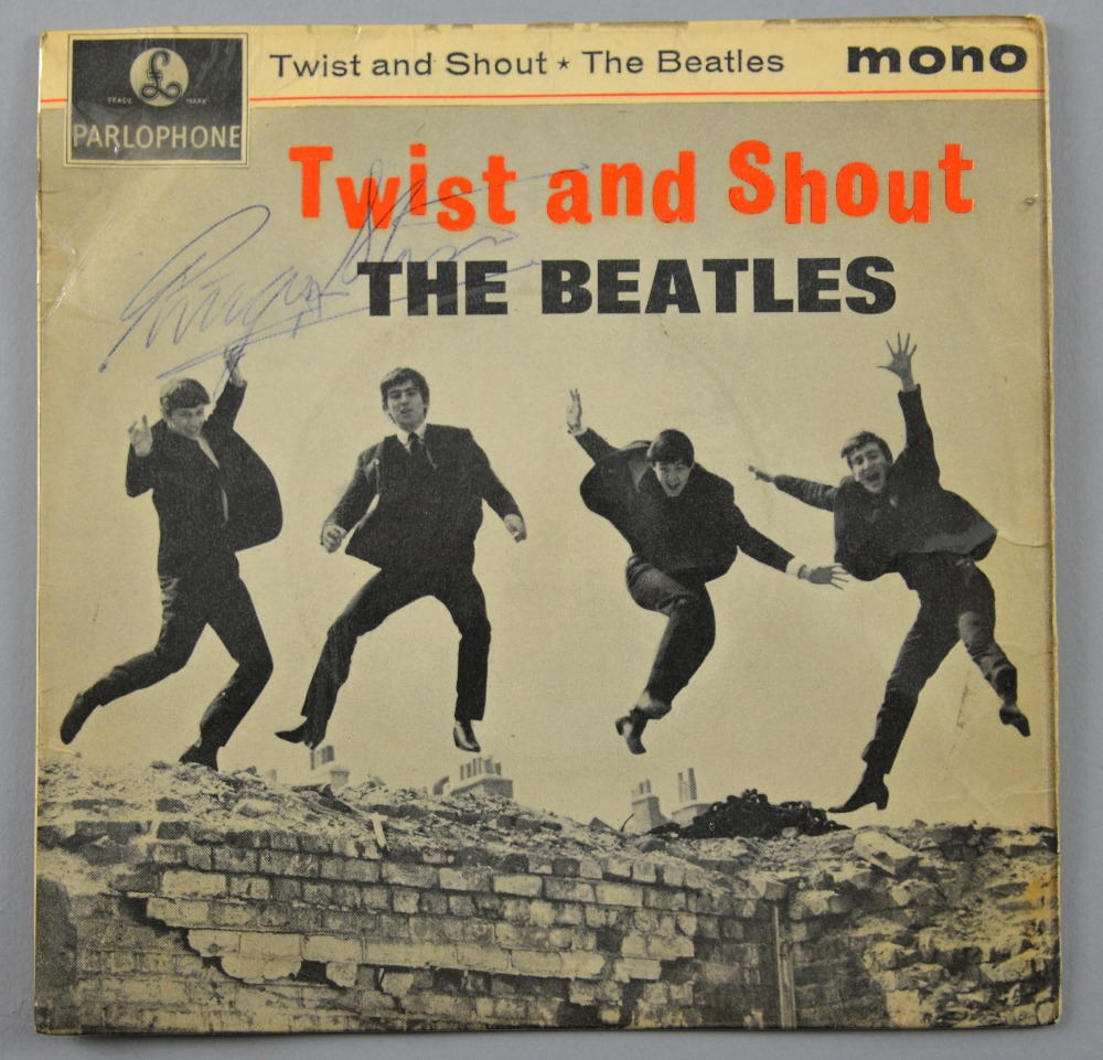 The Beatles Twist and Shout EP, 1963, signed on the verso in black pen by all four, John Lennon, - Image 2 of 2