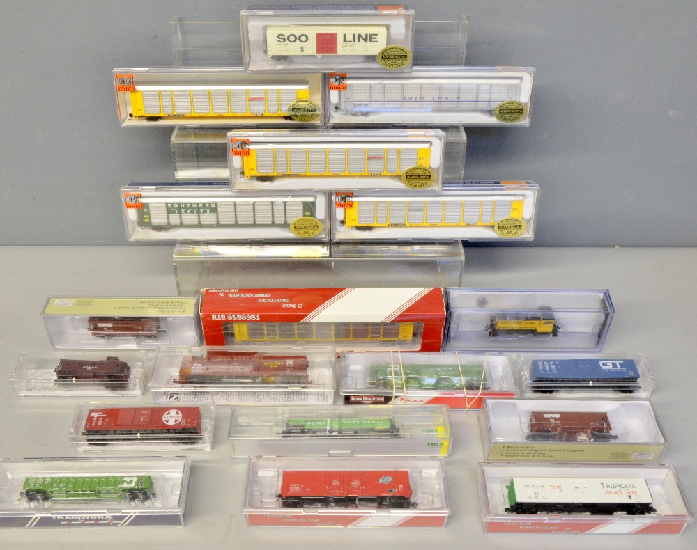 Con-Cor , Micro Trains, Walthers, and other makes N gauge rolling stock ( 16) and a Bachmann  N