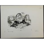 William Bill Hewison, original cartoon from one of his theatrical types series, an angel, sgd verso,