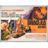 Dracula A.D. 1972 (1972) British Quad film poster, starring Peter Cushing & Christopher Lee,