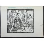 William Bill Hewison, original cartoon, The shoemaker's holiday,  Olivier Theatre, Punch 1 July