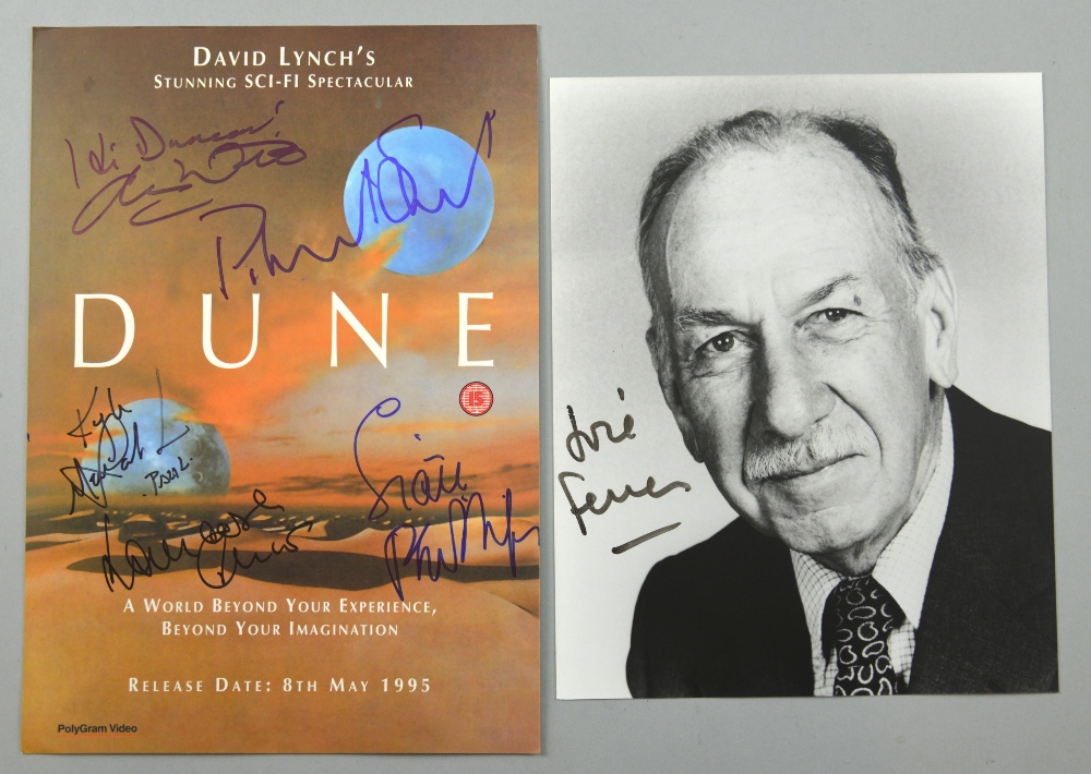 Dune Video press card signed by five including Alicia Witt, Patrick Stewart, Kyle MacLachlan, Sian