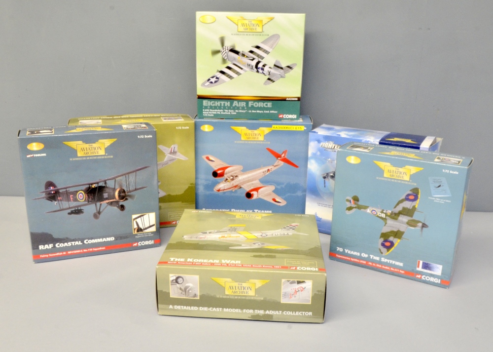 Twenty-three assorted Corgi Aviation Archive boxed models to include a Harrier, a Mustang and a