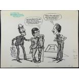 William Bill Hewison, original cartoon, the elephant man, Lyttleton Theatre, Arthur Blake, David