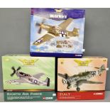 Corgi Aviation Archive Mustang Old Crow AA34402, and a Messerschmitt AA3492 and a Mustang AA34403,