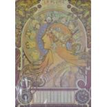 Alphonse Mucha, Czech (1860-1939) - Pricezna Hyacinta and La Plume, coloured prints in mounts,