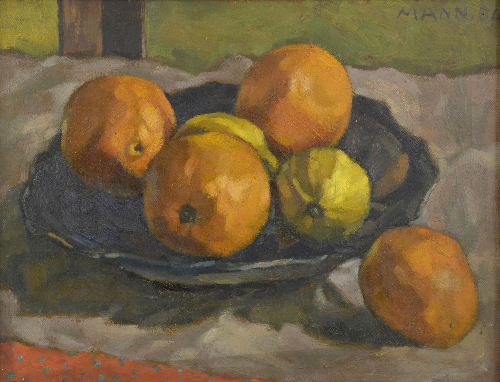 Cyril Mann (1911-1980), still-life with bowl of fruit, signed, oil on canvas, 32cm x 42cm, - Image 2 of 9