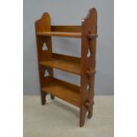 Arts and crafts oak bookcase with priced sides  98cm x 56cm