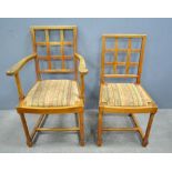 Set of six Heals oak Tilden dining chairs