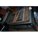 Mid century printing press Sofadi showcard type P-L-2, together with 2 metal stands,