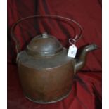 Handmade Arts & Crafts style copper kettlr with swing handle.