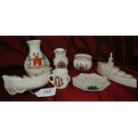 Crested china by W. H Goss & others (14 items).