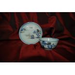 Original Chinese blue & white Porcelain Tea Bowl & saucer , Pagoda Riverside Pattern ,