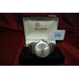 Gents White Metal Swiss made Winding Wristwatch by Rotary with expanding strap C.