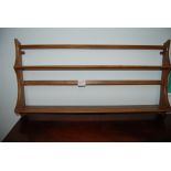 Mid-Century Ercol Golden Dawn 2-tier Wall Plate Rack (96cm.