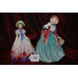 2 x Royal Daulton figures , Titles - Lady Charmian HN1948 / B.