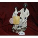 19thC flat back figure group Uncle Tom and Eva.