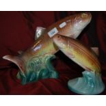 7 Lustre Glazed pottery Fish by Jemma ,