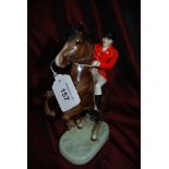 Beswick Pottery Model huntsman on Rearing horse Model No-869