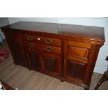 Vict/Mahog/Sideboard Fitted 2 Drawers with Brass Handles & 4 Carved Panels on the Doors (183cm)