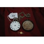 Antique Silver pair cased Pocket watch by Maker E.W.