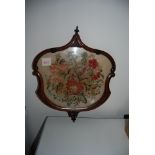 Vic/Mhg/Ladies Pole Screen with Tapestry Panel depicting Flowers