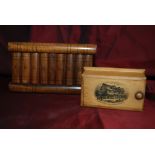 Mauchline Ware Sycamore Wood Small Box with Sliding Lid Depicting Shakespears House,