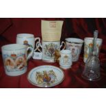 Royal stafford Commemorative china 2 Handled Loving cup 29th July 1981 & other commemorative items