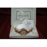 Ladies Antique 15 Jewel 9ct Rose Gold Cased Watch with 9ct Gold expanding bracelet