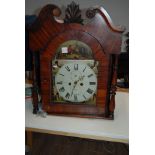 Victorian Longcased "Grandfather" Clock with Painted Dial Depicting Hunting Scenes in a Mhg/Case