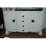 Late Art Deco Style White Painted Sideboard fitted with 4 Centre Drawers