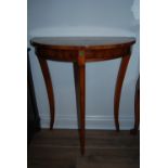 Demi Lune Regency Style Yew Wood Table by Reprodux Furniture