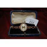 Ladies Antique 9ct Rose Gold cased Wrist Watch with 9ct Gold expanding bracelet