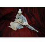 Spanish Lladro Porcerlain figure of a Ballerina & Pierot Clown - impressed No-S (37.