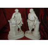 Early 20 th C Parian Model of John Milton Writer of 'Paradise Lost' (22cm x 36cm )