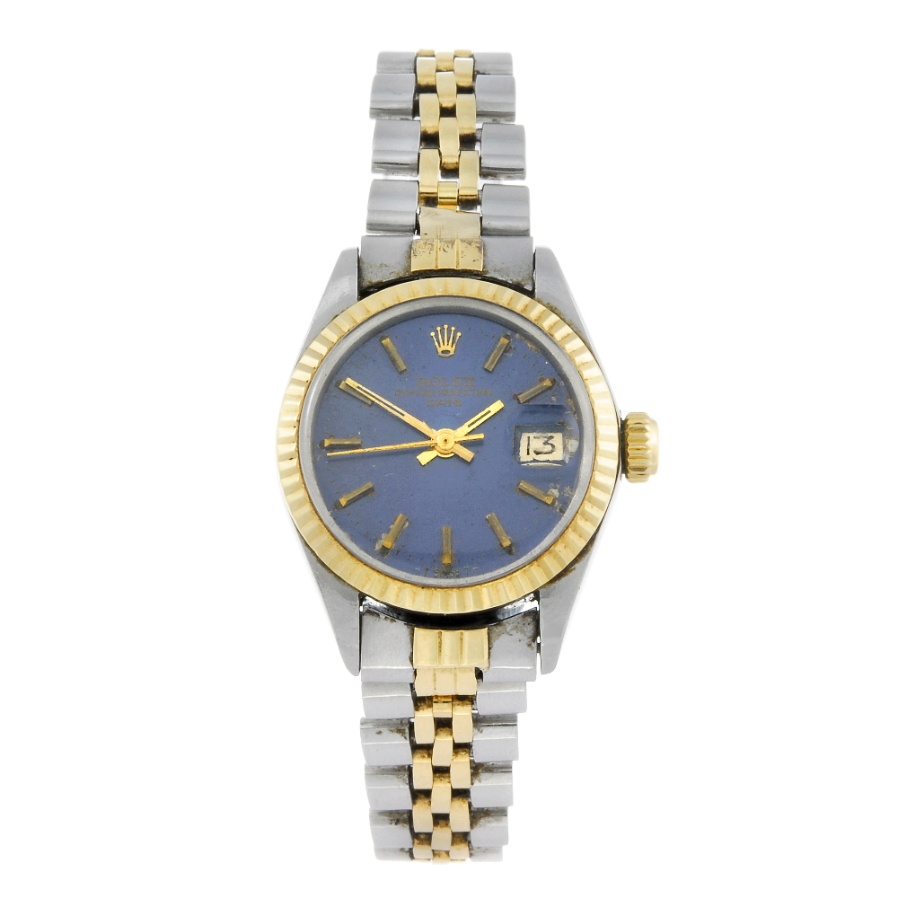 ROLEX - a lady's Oyster Perpetual Date bracelet watch. Circa 1972. Stainless steel case with