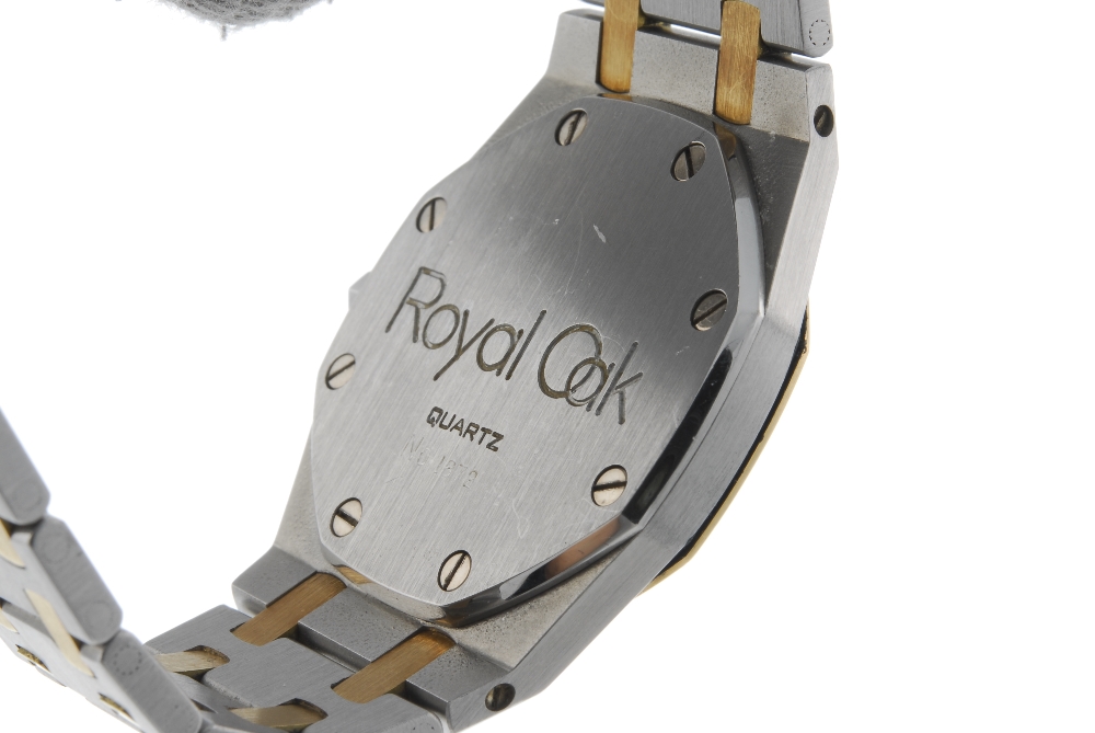AUDEMARS PIGUET - a lady's Royal Oak bracelet watch. Stainless steel case with yellow metal bezel. - Image 3 of 4